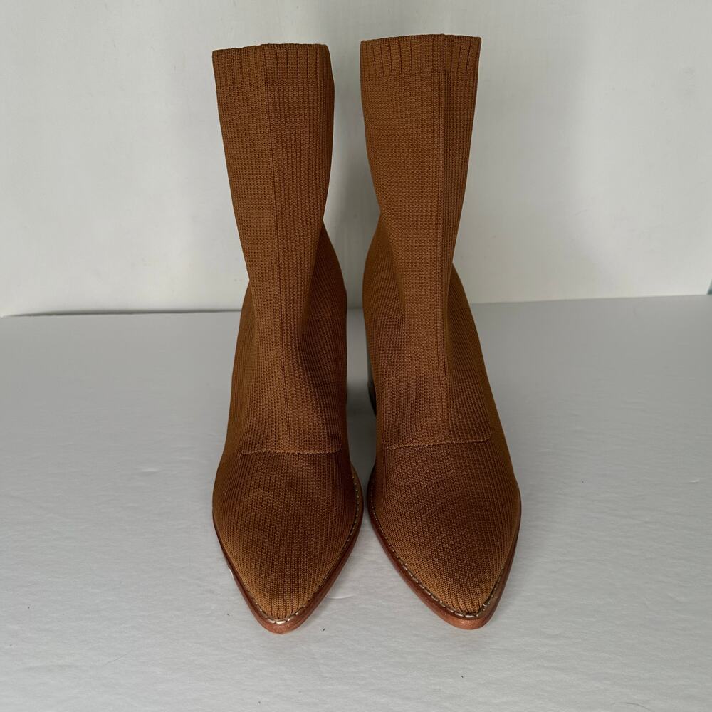 Steven Nixie Sock Bootie In Cognac Brown Size 9 - image 1